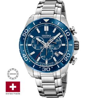 FESTINA SWISS F20042/2 férfi óra kék számlappal acél csattal