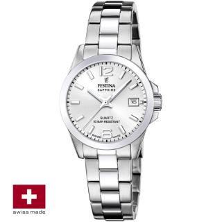 FESTINA SWISS F20049/1 női óra ezüst számlappal acél csattal