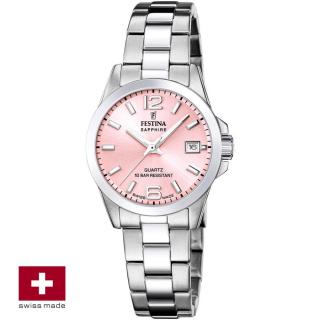 FESTINA SWISS F20049/3 női óra rózsaszín számlappal acél csattal