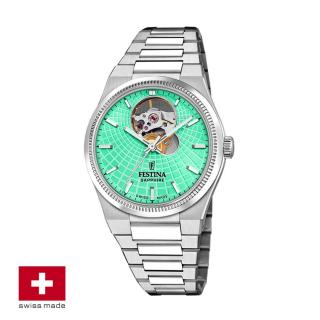 FESTINA SWISS F20054/3 női óra mentazöld számlappal acél csattal (open heart)