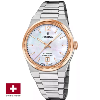 FESTINA SWISS F20066/1 női óra gyöngyház számlappal acél csattal (PVD)