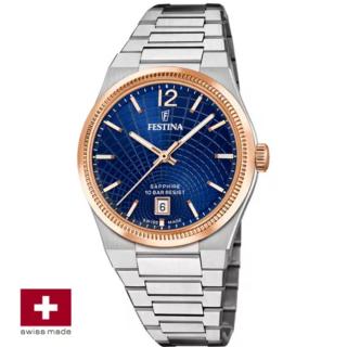 FESTINA SWISS F20066/3 női óra kék számlappal acél csattal (PVD)