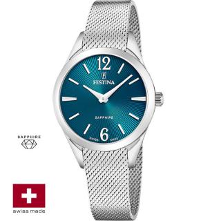 FESTINA SWISS F20076/4 női óra kék számlappal acél csattal