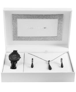 Excellanc Exclusive fekete színű ajándékszett órával, nyaklánccal és fülbevalóval EX189205EL