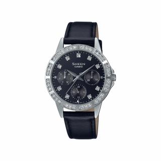 Casio Sheen bőrszíjas köves női karóra SHE-3517L-1AUEF