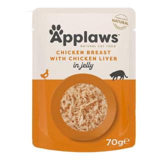 Applaws Cat Csirke Májjal, Zselében 12x70g