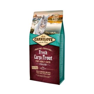 CARNILOVE CAT Fresh Adult Ponty és Pisztráng Sterilised 6 kg