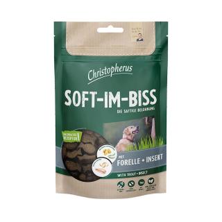 Christopherus Dog Jutalomfalat Grain Free Soft-Im-Biss Pisztráng és Rovar 3x125g