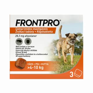 Frontpro 28 mg rágótabletta 4-10 kg 3X