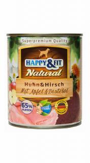 HappyFit csirke és szarvashússal, almával 800 g