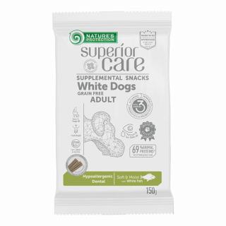 Nature's Protection Superior Care DENTAL Fehér Szőrű Kutyáknak - fehér hallal 150g