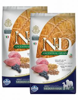 ND Dog Ancestral Grain Bárány és Áfonya Adult Medium/Maxi 2x12kg