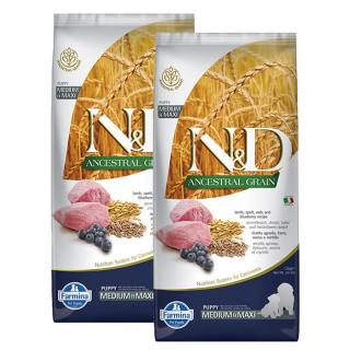 ND Dog Ancestral Grain Bárány és Áfonya Puppy Medium/Maxi 2x12kg