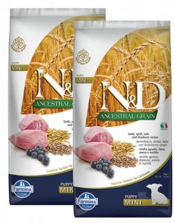 ND Dog Ancestral Grain Bárány és Áfonya Puppy Mini 2x7kg