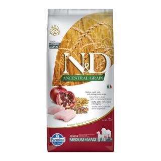 ND Dog Ancestral Grain Csirke és Gránátalma Senior Medium/Maxi 12kg