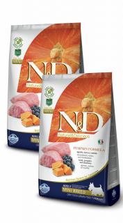 ND Dog Grain Free Pumpkin Bárány és Áfonya Adult Mini 2x7kg