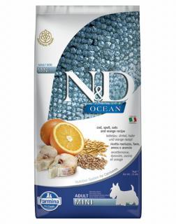 ND Dog Ocean Tőkehal és Narancs Adult Mini, tönköly, zab 7kg