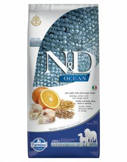 ND Dog Ocean Tőkehal, Tönköly, Zab és Narancs Adult Medium/Maxi 12kg