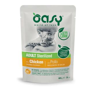 Oasy Cat Alutasak Chunks in Gravy Sterilised Csirke 12x85g