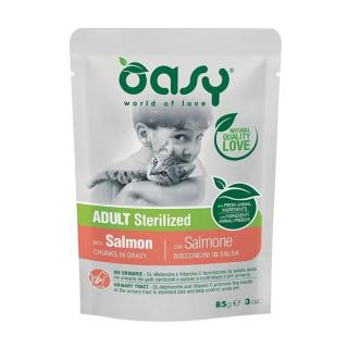 Oasy Cat Alutasak Chunks in Gravy Sterilised Lazac 6x85g