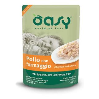 Oasy Cat Alutasak Natural Csirke Sajttal 12x70g