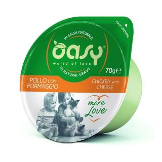 Oasy Cat Tálka More Love Csirke Sajttal 12x70g