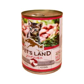 Pet's Land Cat Junior Konzerv Marhamáj-Bárányhús Almával 12x415g