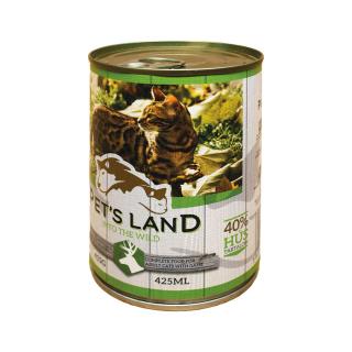 Pet's Land Cat Konzerv Vadhús Répával 12x415g