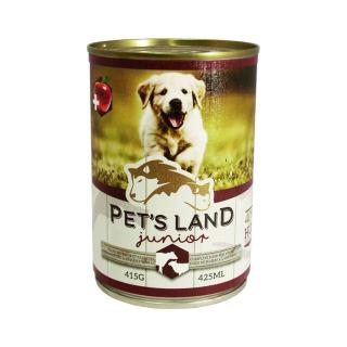 Pet's Land Dog Junior Konzerv Marhamáj-Bárányhús Almával 415g