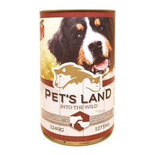 Pet's Land Dog Konzerv Marhamáj-Bárányhús Almával 1240g
