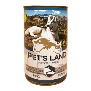Pet's Land Dog Konzerv Sertés-Hal Körtével 1240g