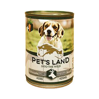 Pet's Land Dog Konzerv Vadhús Répával 12x415g