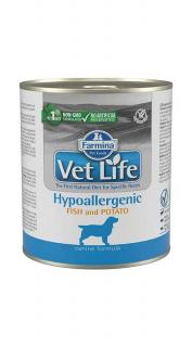 Vet Life Dog Konzerv Hipo Fish and Potato 6x300g