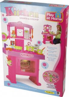 Játékkonyha hanggal és fénnyel - 63 cm, rózsaszín
