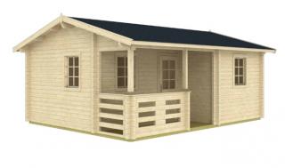 Kerti fa rönkház   PALPLOMA 6,5 x 4,5m verandával (24mm)