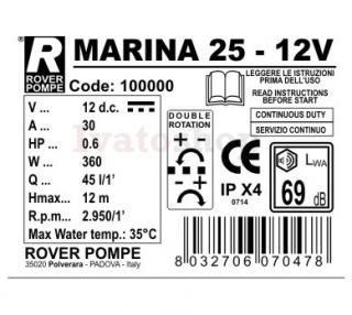 Borszivattyú Rover Marina 25 - 12V