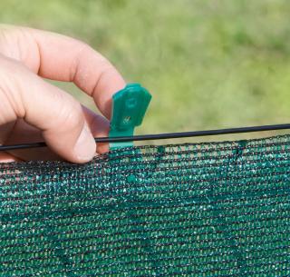 FIXATEX szögletes rögzítő kapocs szőtt árnyékoló hálóhoz 2x2,5cm (20db) zöld