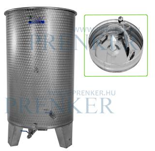 Úszófedeles INOX bortartály 1100 l, 3 csapos, pumpás szettel