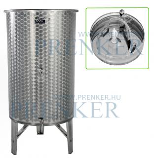 Úszófedeles INOX bortartály 300 l, 2 csapos, pumpás szettel