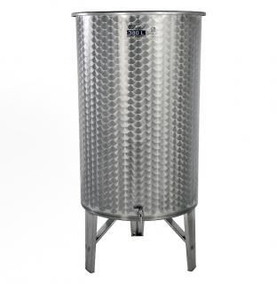 Úszófedeles INOX bortartály 380 l, 1 csapos