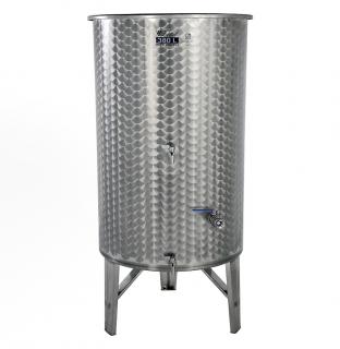 Úszófedeles INOX bortartály 380 l, 3 csapos