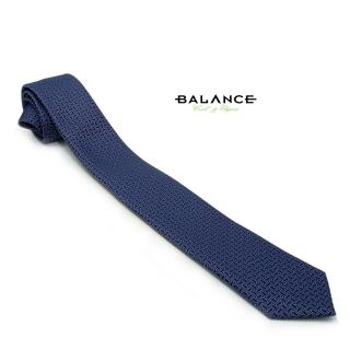 Balance anyagában szövött sötétkék-világoskék mintás, apró arany pöttyös keskeny selyem nyakkendő - Blnc2401tie-2