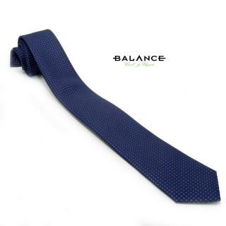Balance apró arany pöttyös, anyagában szövött mintás sötétkék keskeny selyem nyakkendő - Blnc2401tie-3