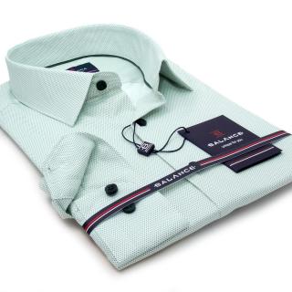 Balance fehér alapon nyomott zöld apró pöttymintás hosszú ujjú, karcsúsított fazonú, rugalmas anyagú Dotted slim-fit ing - Blnc2505she-2