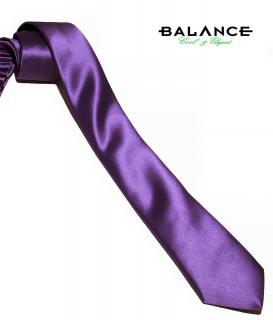 Balance keskeny selyem szatén nyakkendő, püspöklila - Blnc7-250-1