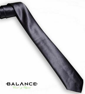 Balance keskeny selyemszatén nyakkendő, acélszürke - Blnc250-1