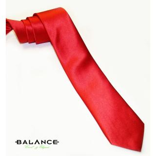 Balance keskeny selyemszatén nyakkendő, piros - Blnc14ss152 red