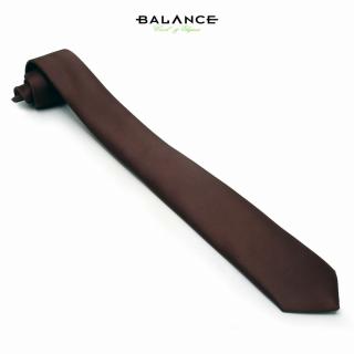 Balance keskeny selyemszatén nyakkendő sötétbarna színben - Blnc250-109