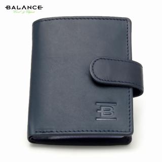 Balance kisméretű sötétkék bőr bankkártyatartó, papírpénz tartó rekesszel - Blnc2357pt