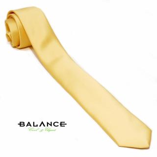 Balance nap-sárga színű keskeny selyemszatén nyakkendő - Blnc250-33